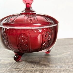 Pioneer Woman pressed glass candle holder used